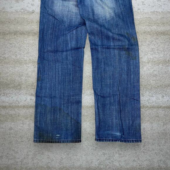Parish Skate Jeans Relaxed Fit Medium Wash Denim Distressed Button Fly - Picture 4 of 6